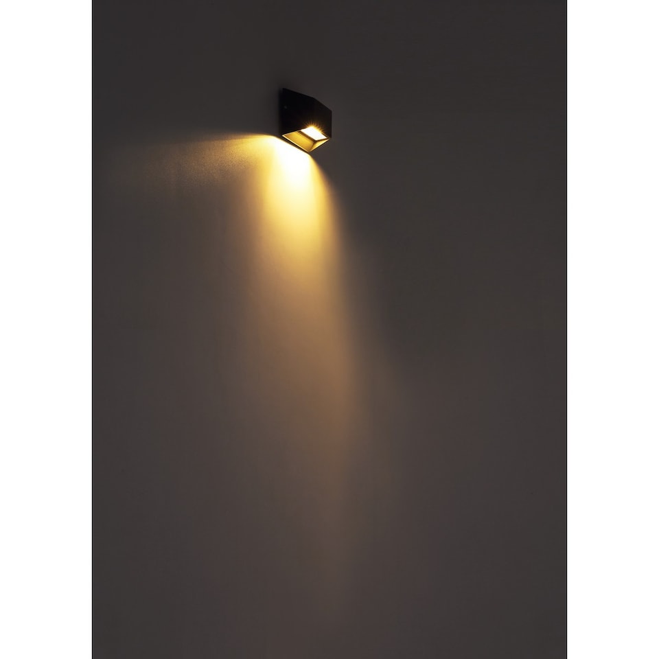 image 1 of Honna Outdoor Up Down Wall Lamp Anthracite IP54 Clear Glass Shade LED 3000K