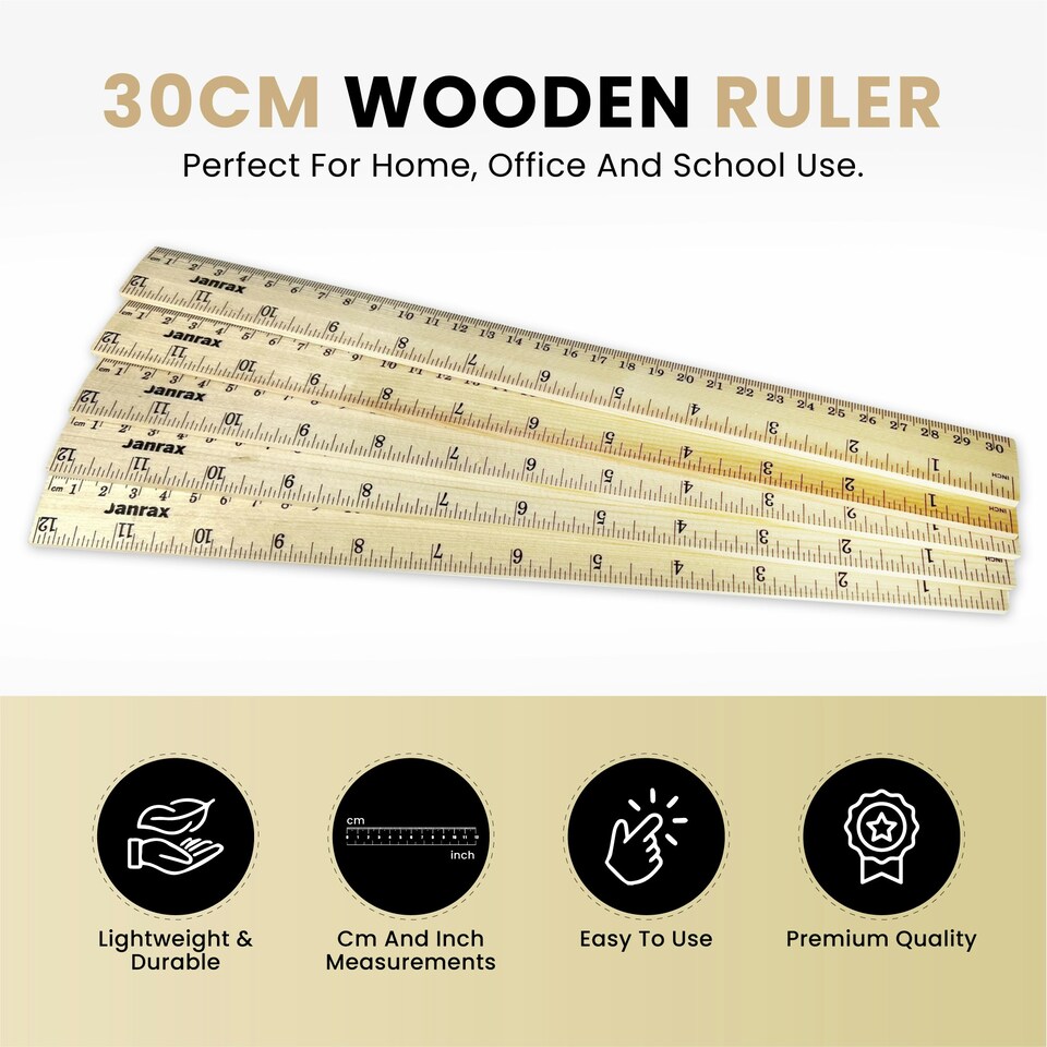 image 1 of 30cm Wooden Ruler by Janrax