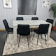 image 2 of Dining Table Set with 6 Chairs Dining Room and Kitchen table set of 6 Grey