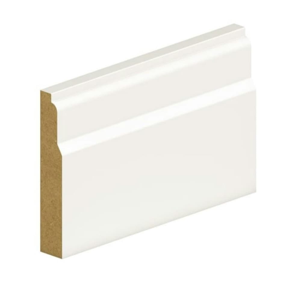 image 1 of PACK OF 5 (Total 5 Units) - Lambs Tongue Primed MDF Skirting - 18mm x 119mm - 4200mm Length
