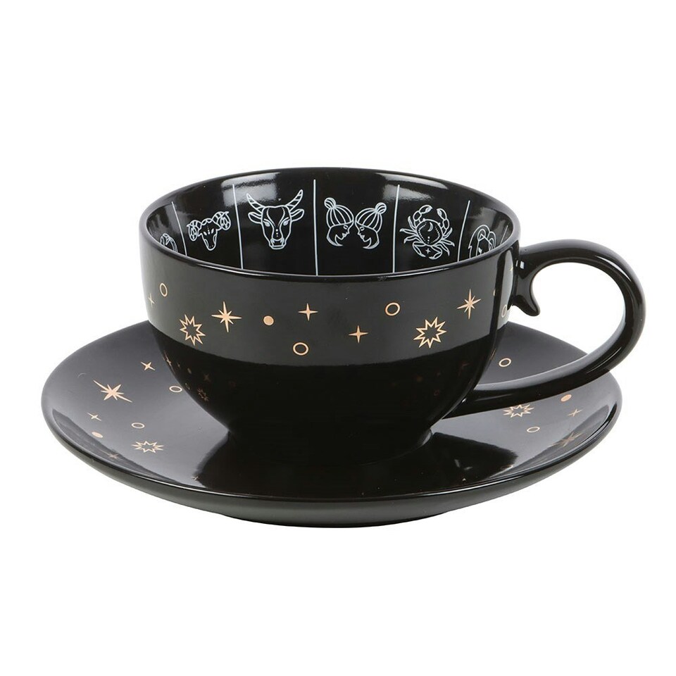 image 1 of Something Different Fortune Telling Astrology Tea Cup - Black - One Size Black