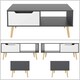 image 4 of Gr8 Home Wooden Grey White Scandinavian Coffee Table With Legs Storage Compartment Drawer