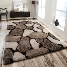 Home Republic Pebbles Shaggy Rug - 80 x 150 Brown
