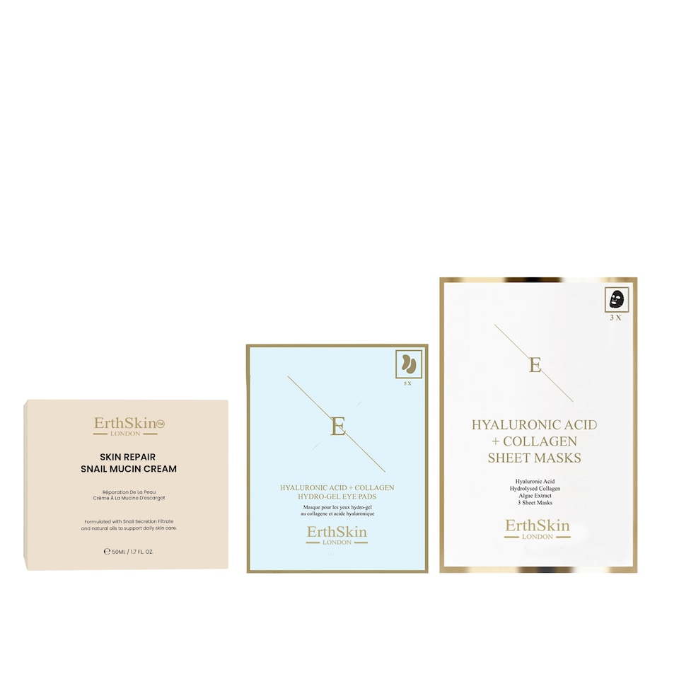 image 1 of Skin Repair Snail Mucin Cream 50ml + Hyaluronic Acid + Collagen Hydrogel Eye Pads 5 X 2 +  Hyaluronic Acid & Collagen Mask (3 Sheets)
