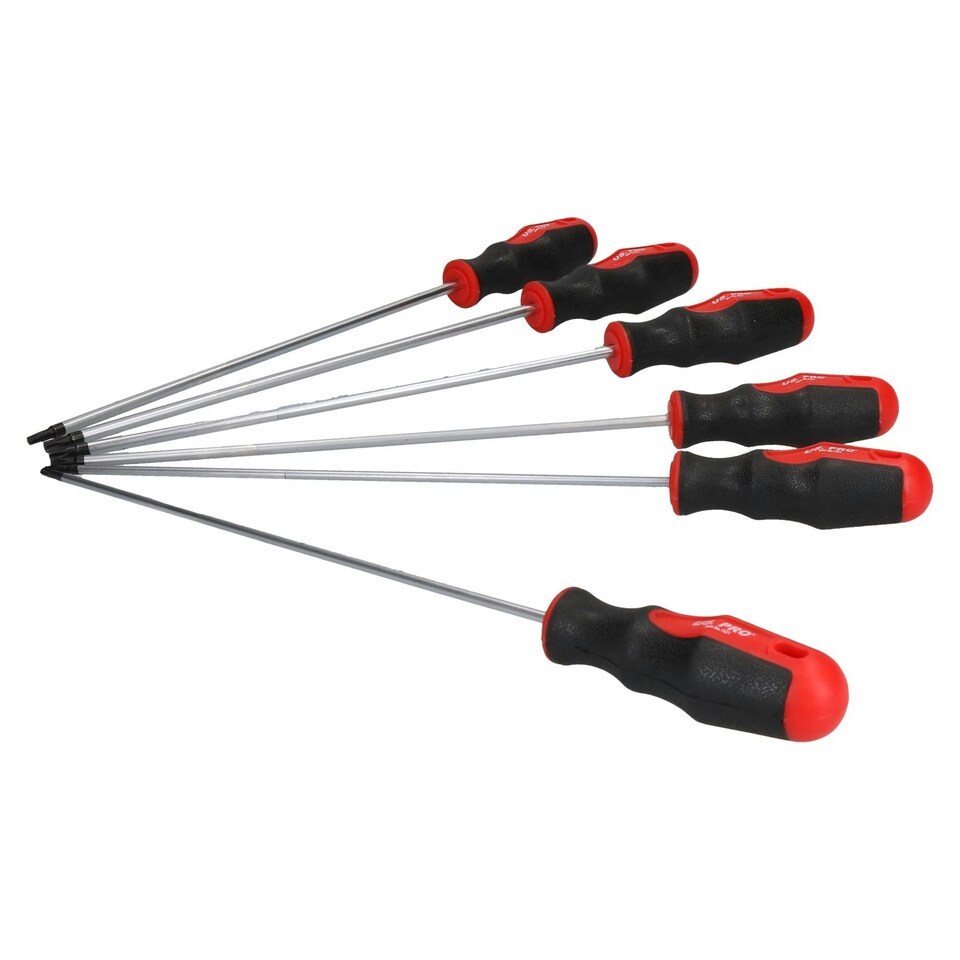 image 1 of 6pc Torx screwdriver set  extra long T10 - T30 by U.S.Pro Tools AT387