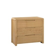 Oak Curve 3 Drawer Chest