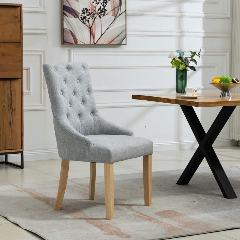 image 1 of Ravenna Fabric Dining Chairs - Set of 2