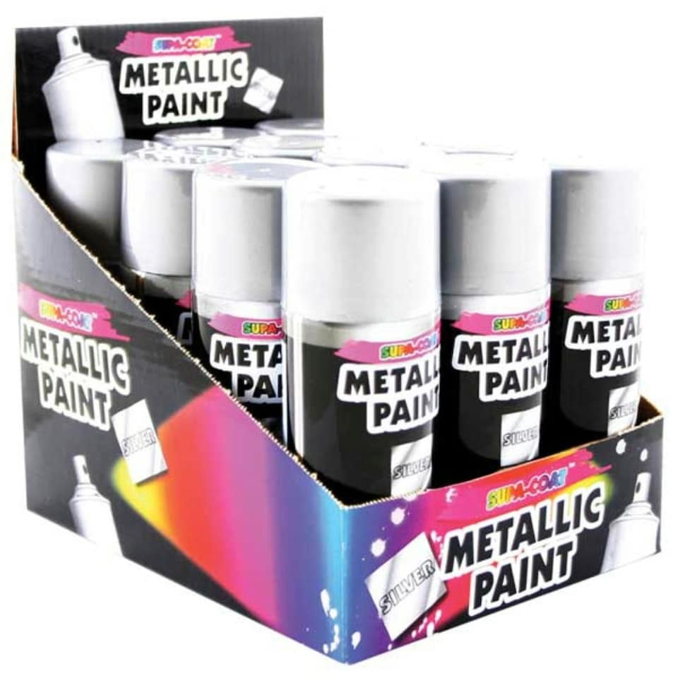 image 1 of Metallic Silver Lacquer Spray Paint 110ml