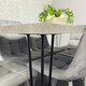 image 4 of Grey Dining Table with Hairpin Legs & 4 Grey Velvet Chairs Set for Kitchen & Dining Room Grey