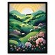 image 1 of Valley Modern Digital Aesthetic Sunrise Black Framed Wall Art Print A4