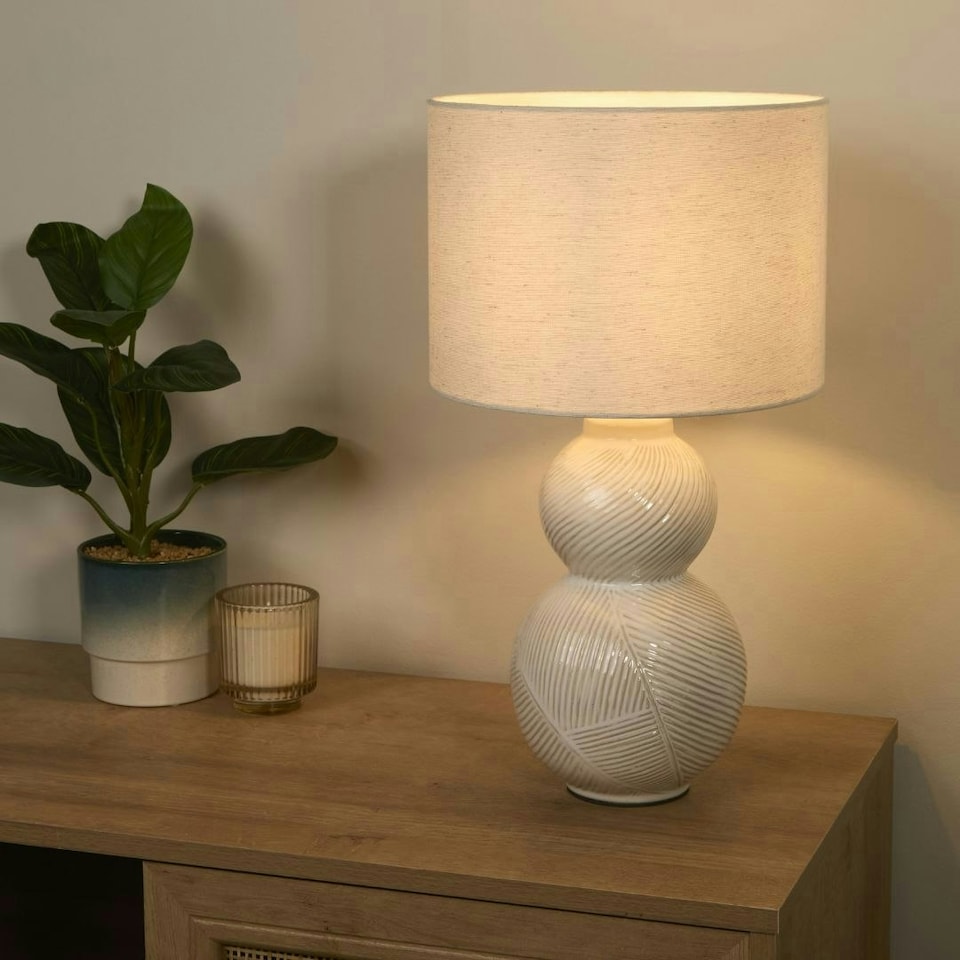 image 1 of Wilmette White Ceramic Table Lamp White