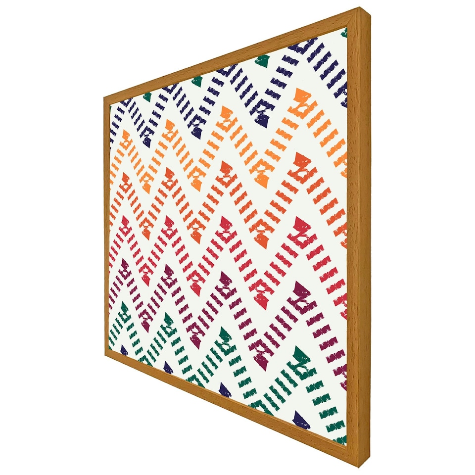 image 1 of Freehand horizontal zigzag and chevron stripes (Picutre Frame) Brown | Oak | S