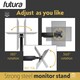 image 6 of Futura Dual Monitor Arm Desk Mount, Gas Spring Adjustable Stand for 13-32 Inch Screens | Black | Black | 1