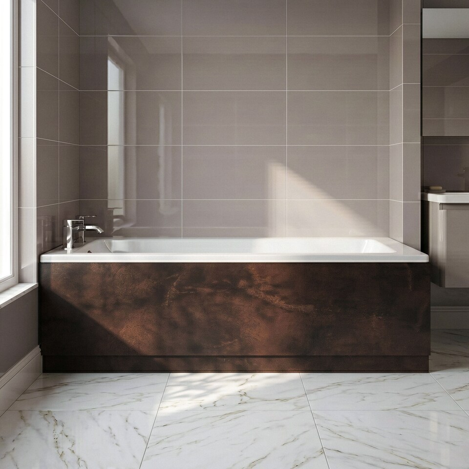 image 1 of Balterley Edge/Power Straight Front Bath Panel & Plinth | Grey | Metallic Slate | 1