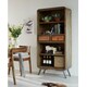 image 2 of Aaron Wood and Metal Wide Bookcase Brown