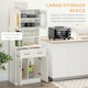 image 3 of HOMCOM Kitchen Cupboard, Freestanding Storage Cabinet with 2 Adjustable Shelves, 2 Drawers and Open Counter for Living Room, Dining Room, 168cm, White