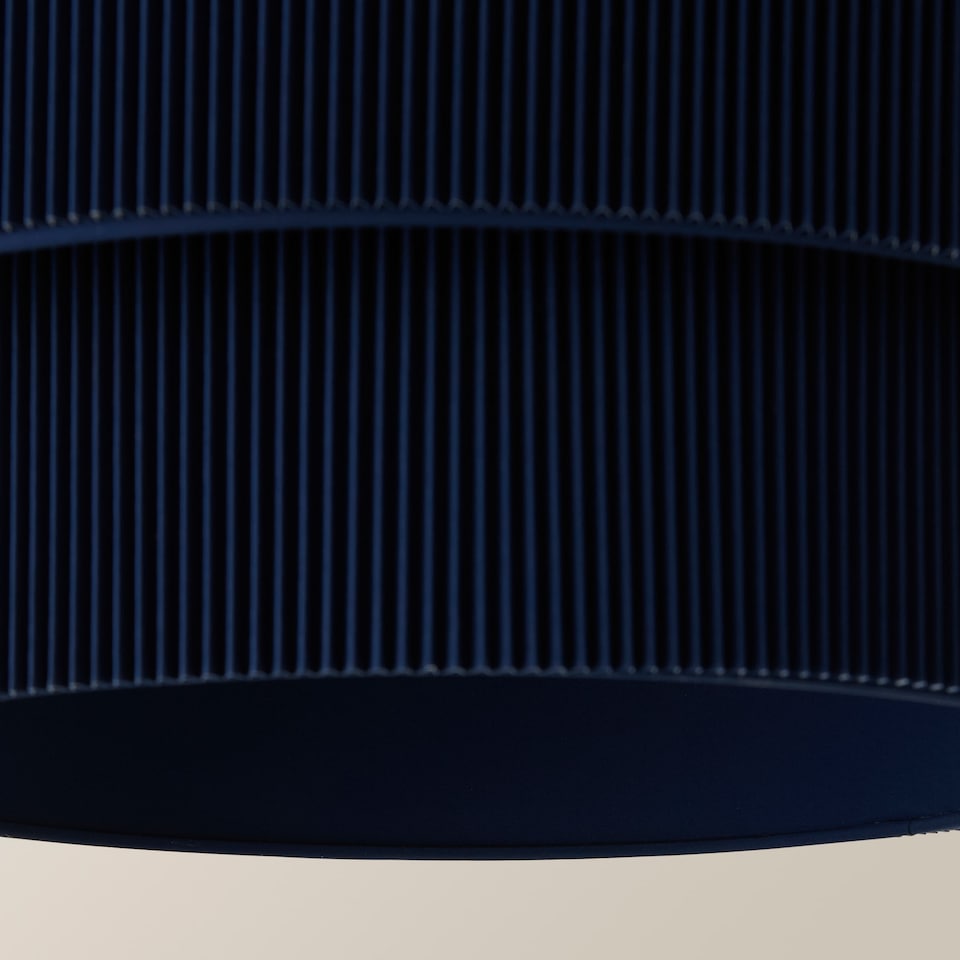 image 1 of ValueLights Mason Ruched Blue Two Tier Ceiling Shade and Bulb