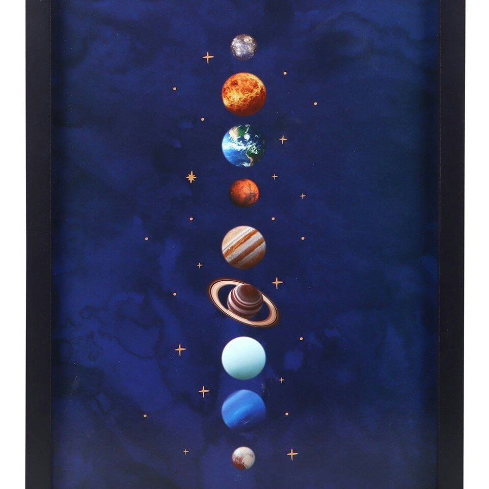 image 1 of Something Different Solar System Framed Print - Blue/Black - One Size One Size