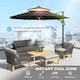 image 4 of Outsunny 3m Cantilever Parasol Solar Lights Power Bank Base 360° Spin Dark Grey