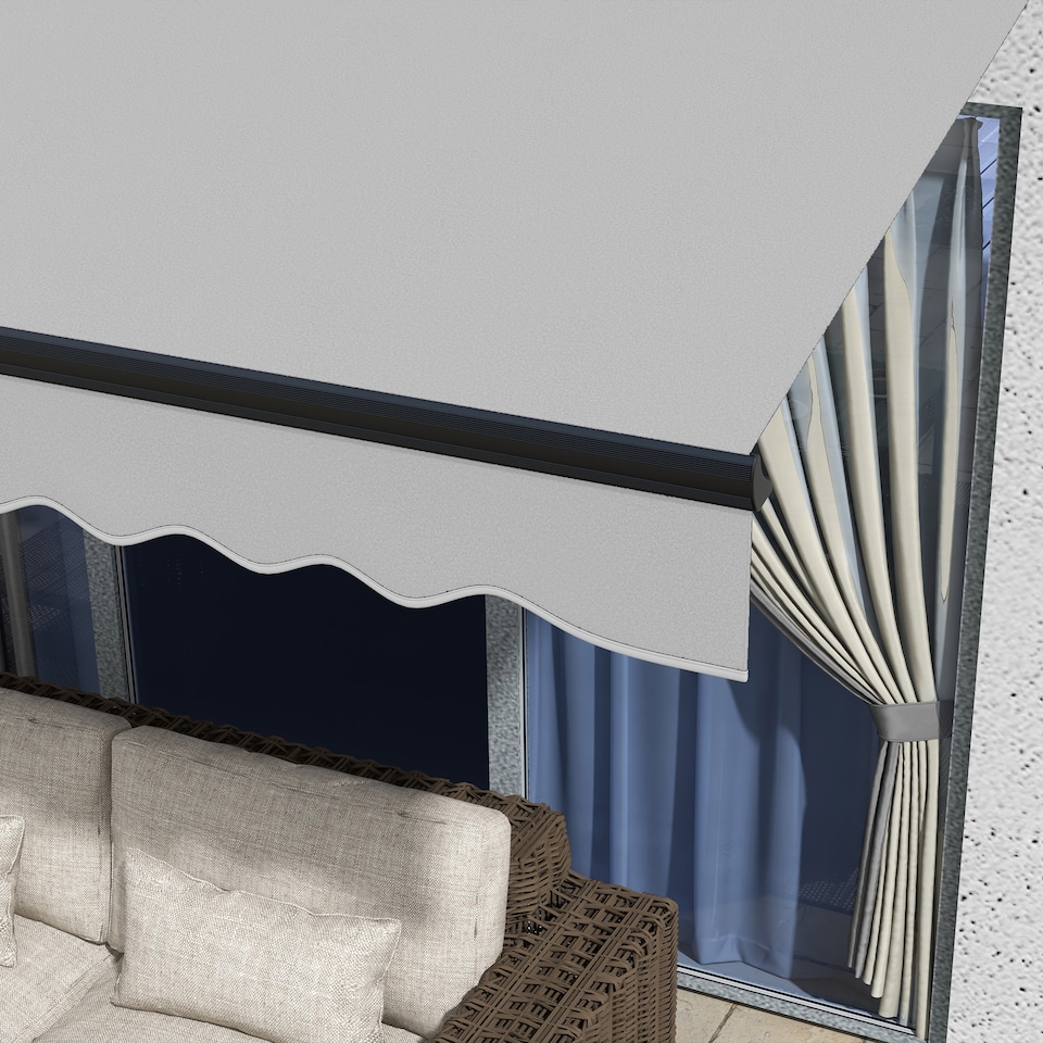 image 1 of Outsunny 3 x 2m Electric Retractable Awning, Aluminium Frame, Light Grey | Grey | 1