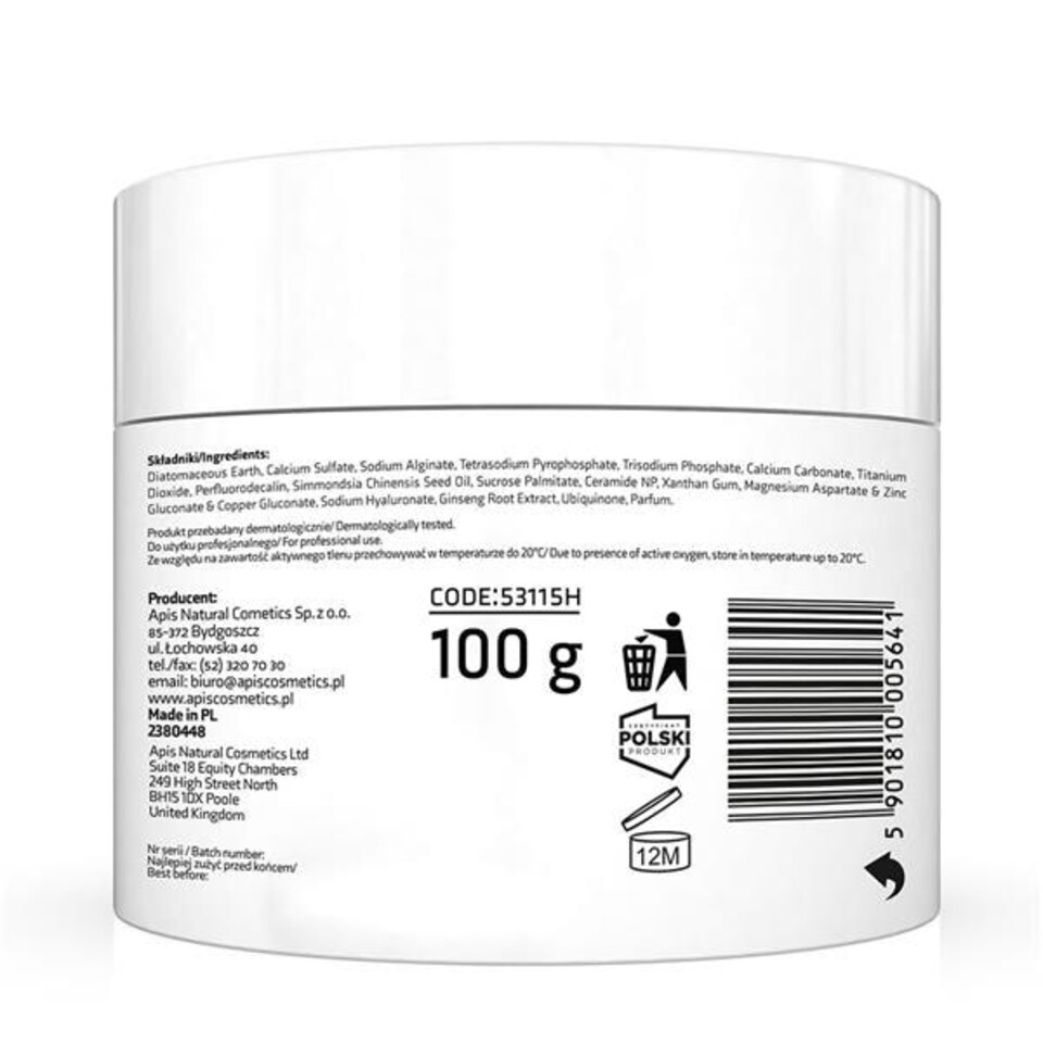 image 1 of Apis Professional Oxy O2 Therapies Oxygenating Algae Mask with Active Oxygen 100g