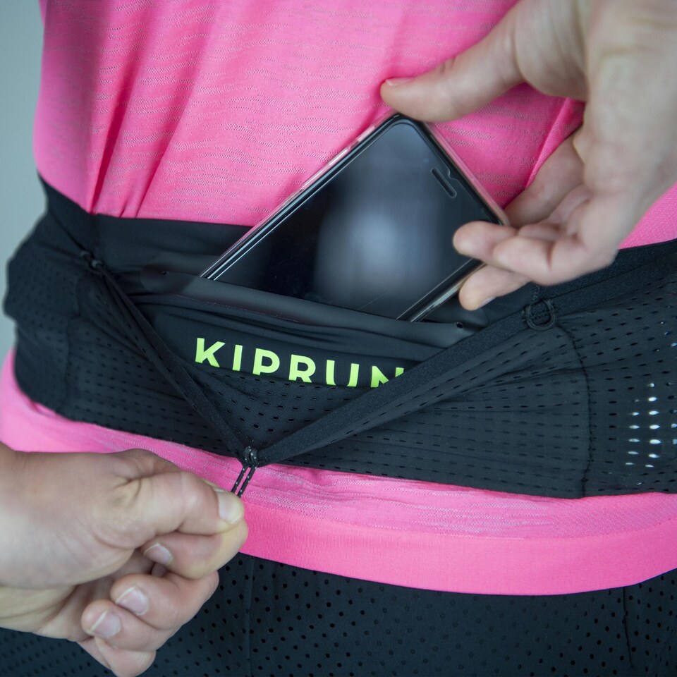 image 1 of Decathlon HYDRATION FLASK-CARRYING RUNNING BELT - BLACK