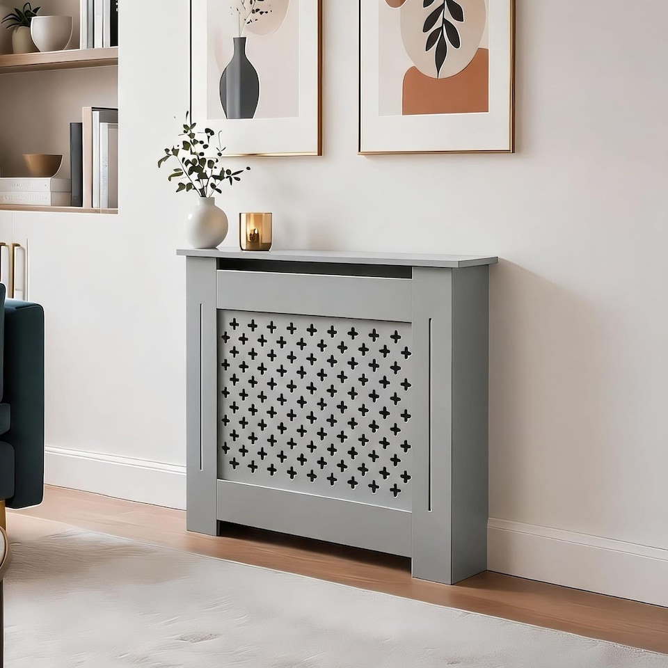 image 1 of Medium Radiator Cover MDF Wooden Home Decorative Modern Design | Grey