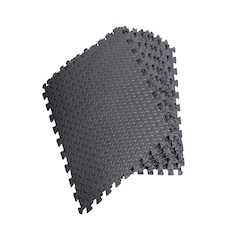8pcs Black EVA Gym Flooring Puzzle Mat 60x60cm Interlocking Non Slip Floor Tiles for Home Workout, Yoga & Fitness | Black