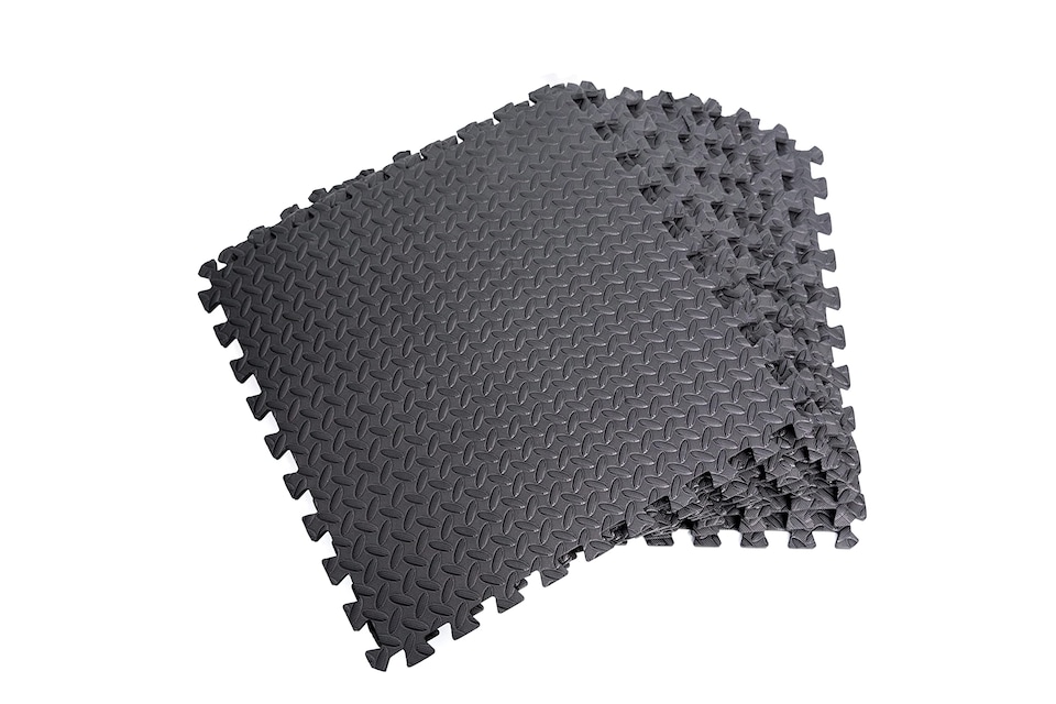 image 1 of 8pcs Black EVA Gym Flooring Puzzle Mat 60x60cm Interlocking Non Slip Floor Tiles for Home Workout, Yoga & Fitness | Black