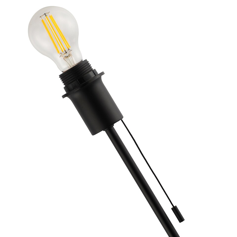image 1 of Traditional and Classic Table Lamp Base in Matte Black with Pull Cord Switch | Black
