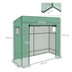 image 5 of Walk-in Garden Green House with Large Roll-up Door and 2 Mesh Windows, Green