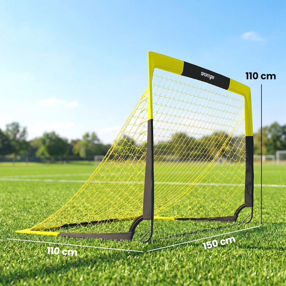 image 1 of SPORTNOW Set of 2 Pop Up Football Goal, Portable Folding Football Net