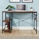 image 5 of Computer Desk Adjustable Shelves Storage Hook Office Table Workstation Brown | Light Oak