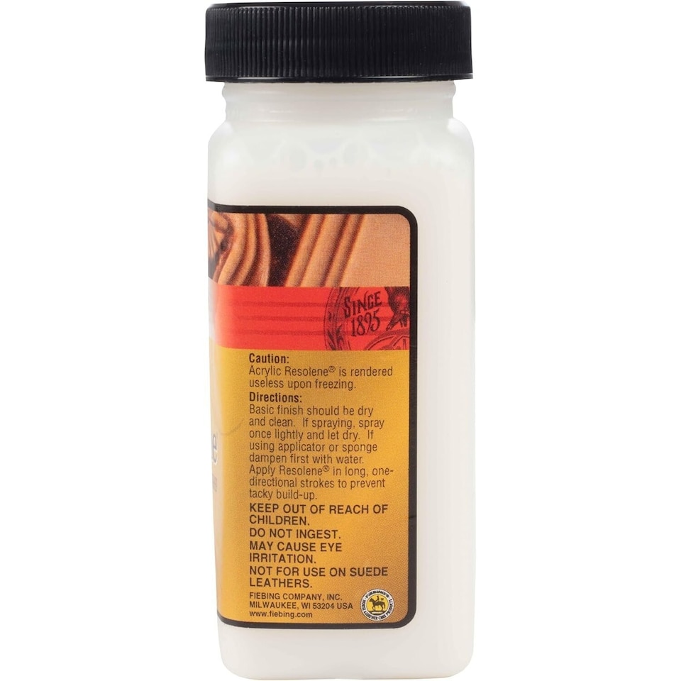 image 1 of Fiebing's Resolene Finisher - Acrylic Top Coat to Seal and Protect Leather 4oz | Clear | Neutral
