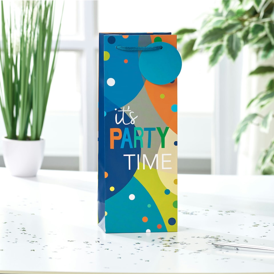 image 1 of Essentials Male Party Time Bottle Gift Bag - Pack of 3