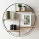 image 5 of OHS Round Multi Tier Foldable Home Office Decor Wall Mounted Display Storage Shelving - Natural