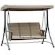 image 1 of Outsunny 3 Seat Metal Fabric Balcony Patio Swing Chair Brown