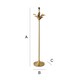 image 7 of ValueLights Christina Gold Palm Leaf Detail Single Stem Floor Lamp Base | Gold