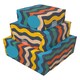 image 2 of Multipack of 6 Sheets of Gift-Wrapping Paper & 6 Tags | Birthdays/Thank You | For Him/Boys/Kids | Wave Design Multi