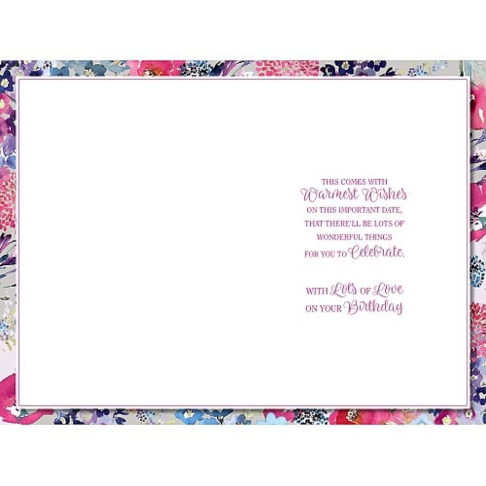 image 1 of 90th Birthday Card for Her with Gold Foiling Poppies
