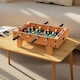 image 7 of SPORTNOW 20 in Table-top Football Table with Stainless Steel Rods, Compact Foosball Table for Kids and Adults, All-Inclusive Foosball Game Set for Indoor, Nature Wood Finish