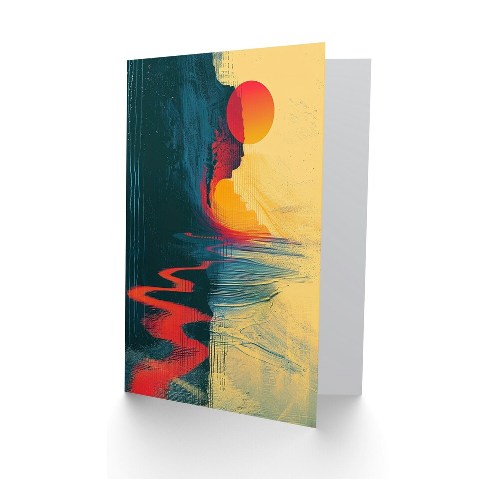 image 1 of Thailand Coastal Cliff Sunset Abstract Art Birthday Card