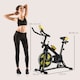 image 3 of SPORTNOW Indoor Exercise Bike, Stationary Bike, Cycling Machine with Adjustable Seat and Resistance, Heart Rate Sensor, for Home Gym Workout, 8kg Flywheel, Yellow