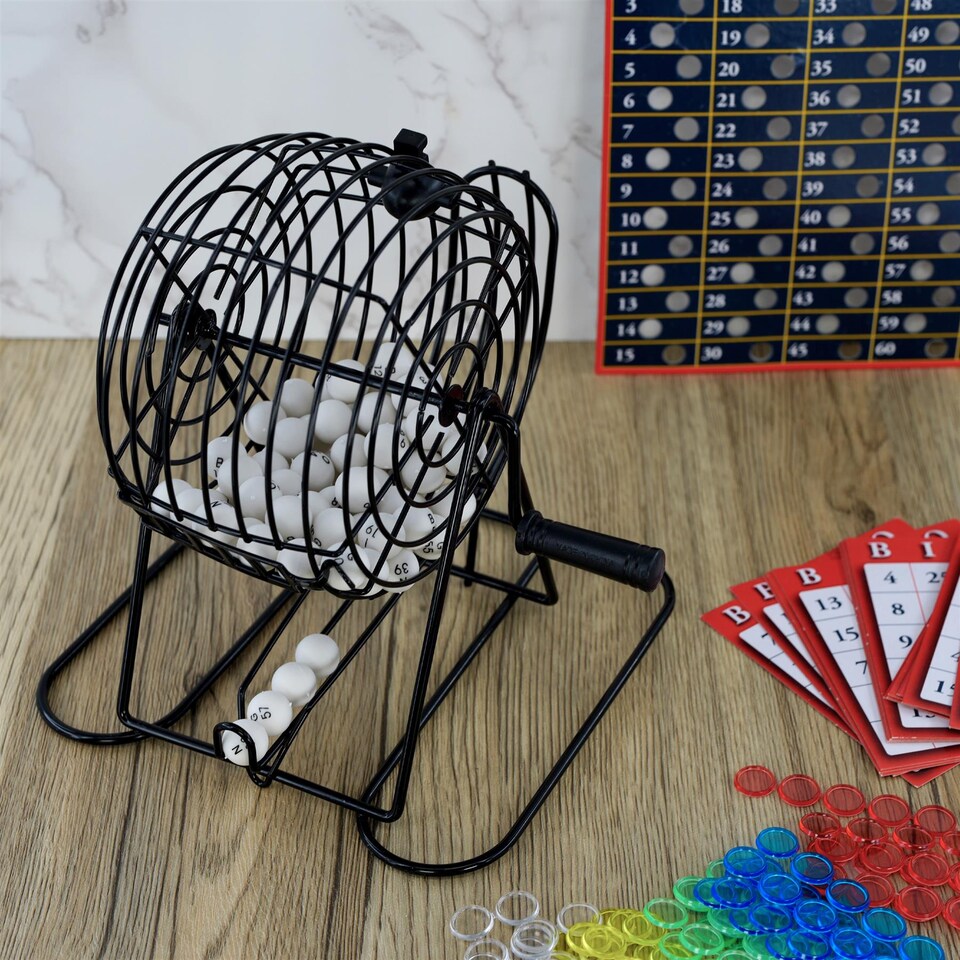 image 1 of The Magic Toy Shop Metal Cage Bingo Lotto Set Deluxe Family Party Game