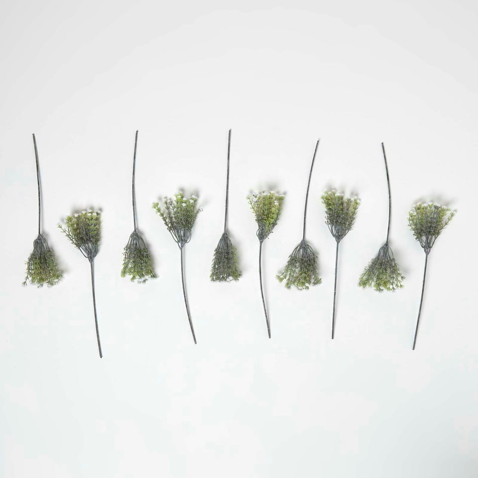 image 1 of Homescapes Artificial Flower White Baby's Breath Bouquet, 32 cm