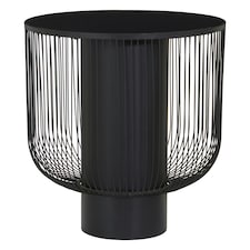 Trento End Table With Black Glass Top Black