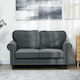 image 6 of HOMCOM 2 Seater Sofa for Living Room, with Nailhead Trim, Charcoal Grey