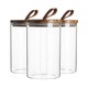 image 1 of Argon Tableware Scandi Storage Jar with Leather Loop Lid - 1 Litre - Pack of 3