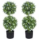 image 1 of HOMCOM Set of 2 Decorative Artificial Plants Ball Trees with Lavender Flowers in Pot Fake Plants for Home Indoor Outdoor Decor, 70cm, Blue