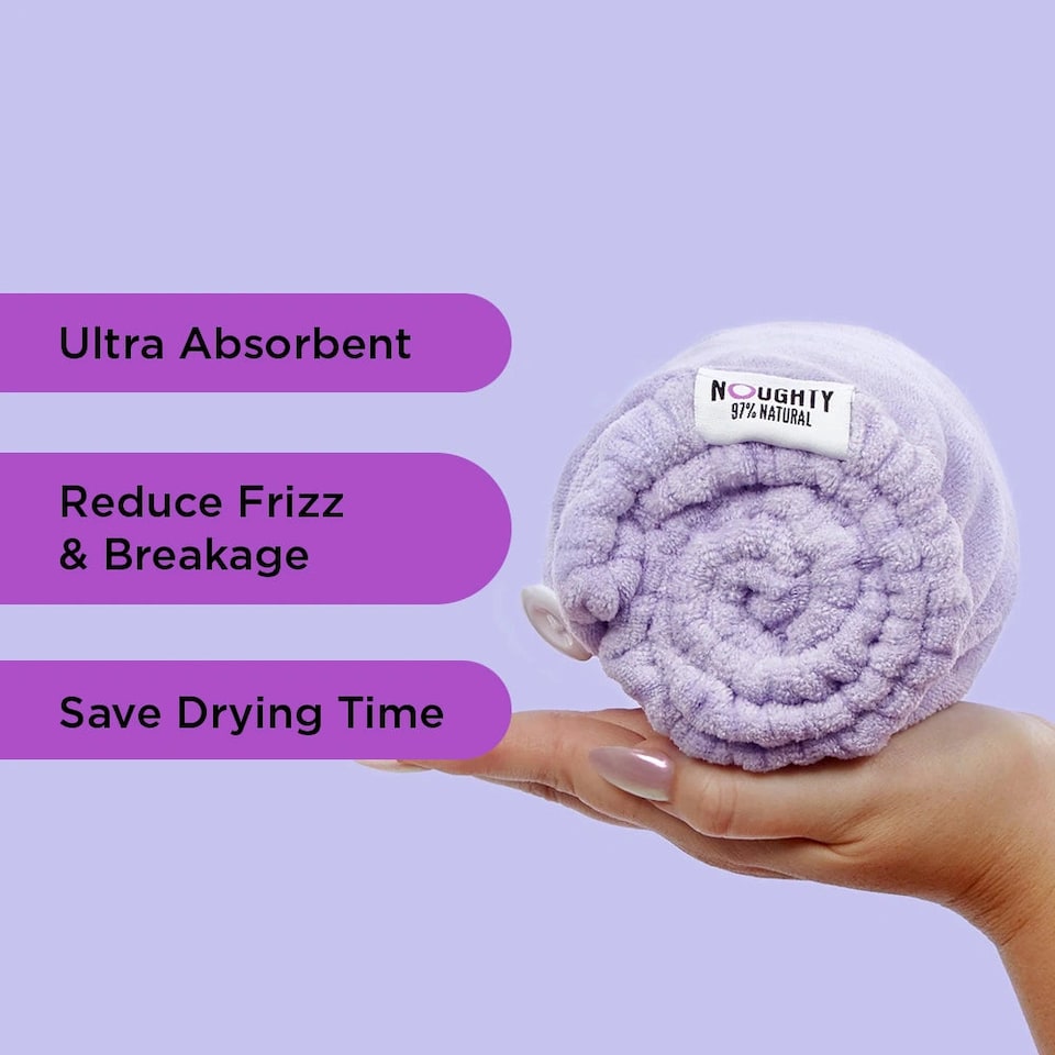 image 1 of Noughty Microfibre Hair Towel | Purple | 1